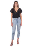 Body con escote cruzado en tela transparente para mujer - Flashy