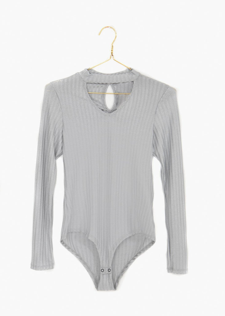 Body metalizado con escote para mujer - Flashy