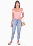 Body off shoulder manga corta para mujer - Flashy