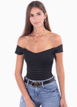 Body off shoulder manga corta para mujer - Flashy