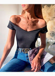 Body off shoulder manga corta para mujer - Flashy