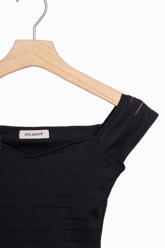 Body off shoulder manga corta para mujer - Flashy