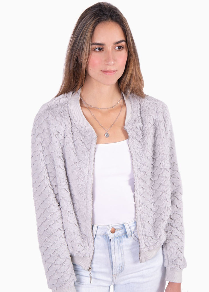 Bomber jacket con piel sintética para mujer - Flashy
