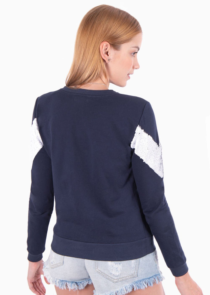 Buso con aplique de lentejuelas para mujer - Flashy