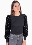 Buso con apliques en lentejuelas para mujer - Flashy