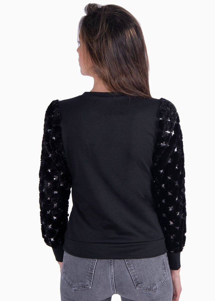 Buso con apliques en lentejuelas para mujer - Flashy