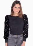 Buso con apliques en lentejuelas para mujer - Flashy