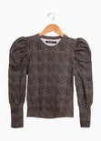 Buso con estampado de leopardo y hombreras para mujer - Flashy