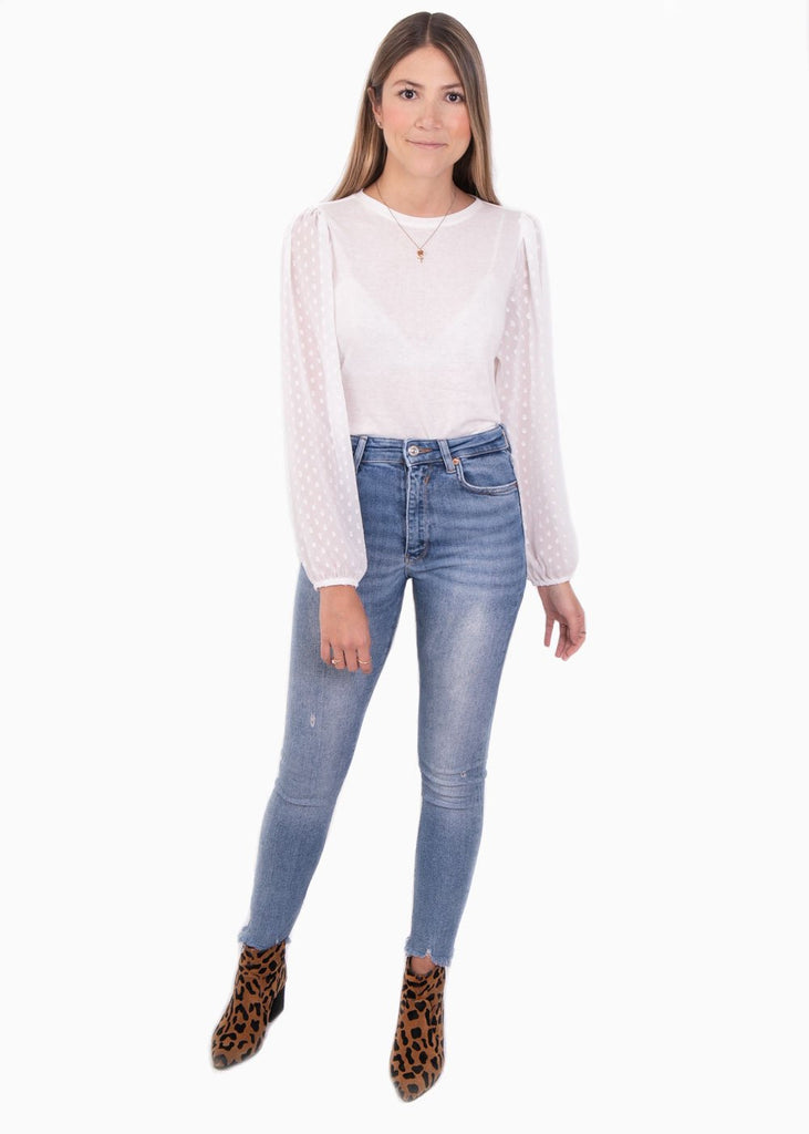 Buso con mangas abullonadas para mujer - Flashy