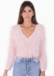 Buso con mangas y cuello en contraste para mujer - Flashy