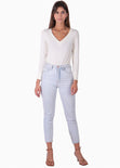 Buso cuello en v con encaje en espalda para mujer - Flashy
