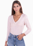Buso cuello en v con encaje en espalda para mujer - Flashy