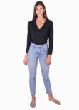 Buso cuello en v con encaje en espalda para mujer - Flashy