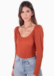Buso manga larga con hombreras para mujer - Flashy