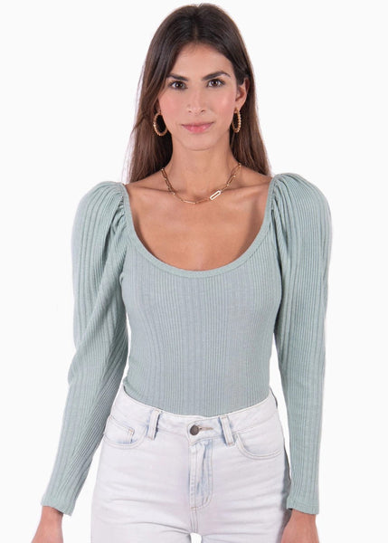 Buso manga larga con hombreras para mujer - Flashy
