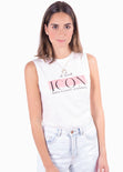 Camiseta con estampado "ICON" para mujer - Flashy