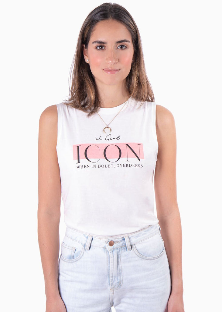 Camiseta con estampado "ICON" para mujer - Flashy