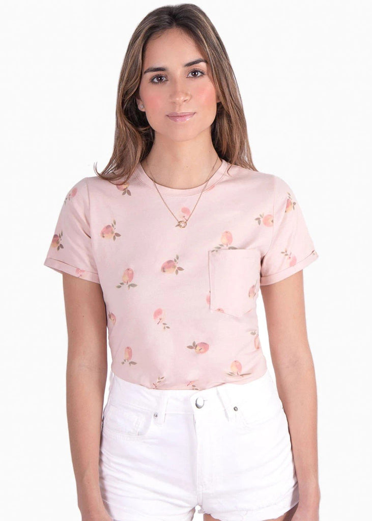 Camiseta con estampado de duraznos para mujer - Flashy