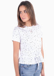 Camiseta con estampado de estrellas y anudados para mujer - Flashy