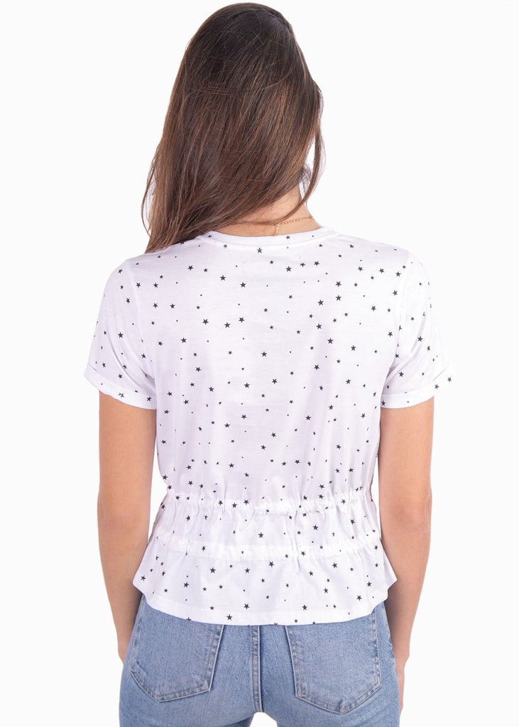 Camiseta con estampado de estrellas y anudados para mujer - Flashy