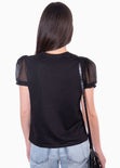 Camiseta con manga de malla "strong as a woman" para mujer - Flashy
