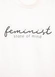 Camiseta con mangas en organza y estampado "Feminist" para mujer - Flashy