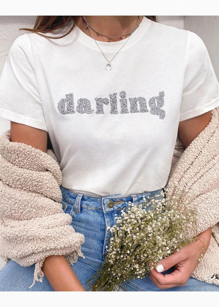 Camiseta estampada "Darling" para mujer - Flashy