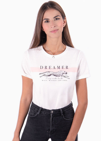 Camiseta estampada "Dreamer" para mujer - Flashy