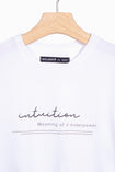 Camiseta estampada "Intuition" con mangas de ojalillo para mujer - Flashy