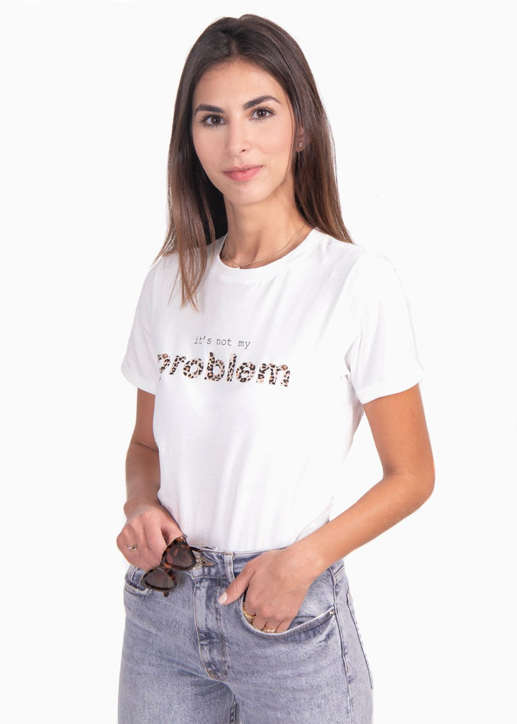 Camiseta estampada "It's not my problem" para mujer - Flashy