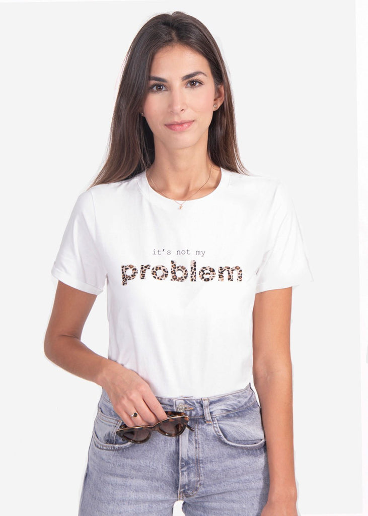 Camiseta estampada "It's not my problem" para mujer - Flashy