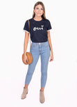 Camiseta estampada "Oui" para mujer - Flashy