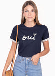 Camiseta estampada "Oui" para mujer - Flashy