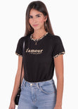 Camiseta estampada con cuello y mangas en animal print para mujer - Flashy