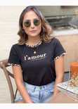 Camiseta estampada con cuello y mangas en animal print para mujer - Flashy