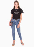 Camiseta estampada con mangas de ojalillo "Dreamer" para mujer - Flashy