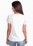 Camiseta estampada con mangas de ojalillo "Good things" para mujer - Flashy