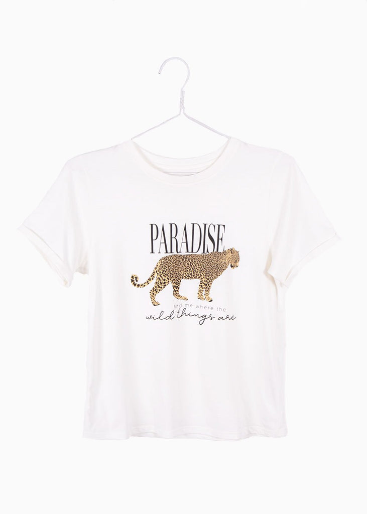 Camiseta estampada leopardo "Paradise" para mujer - Flashy