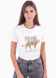 Camiseta estampada leopardo "Paradise" para mujer - Flashy