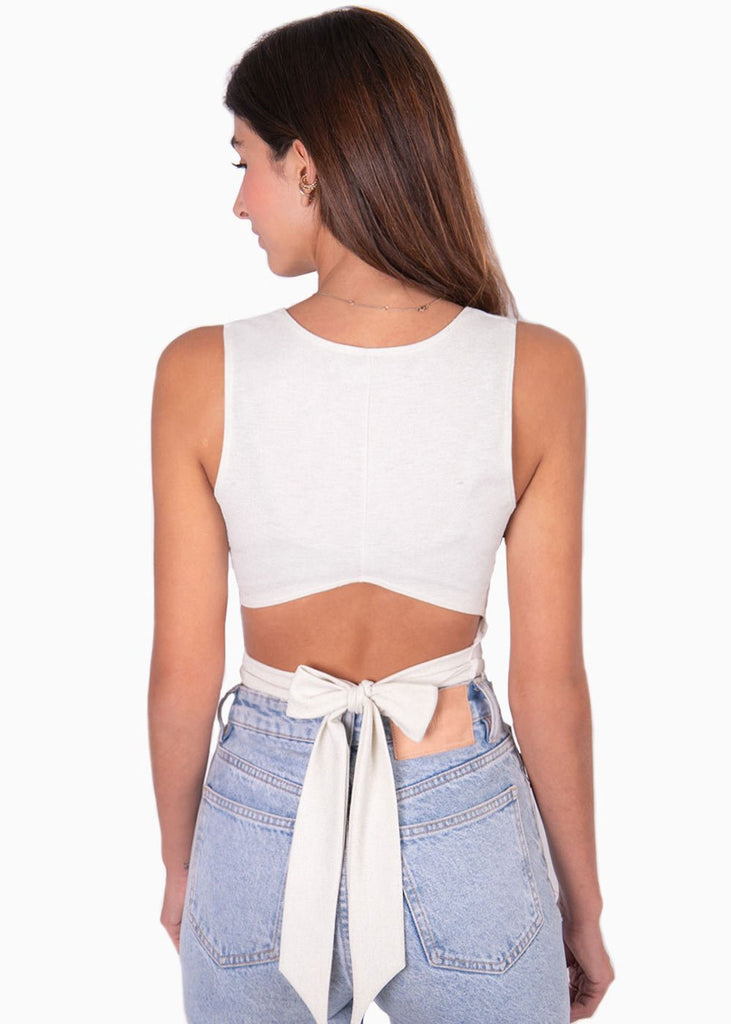 Crop top anudado en espalda para mujer - Flashy