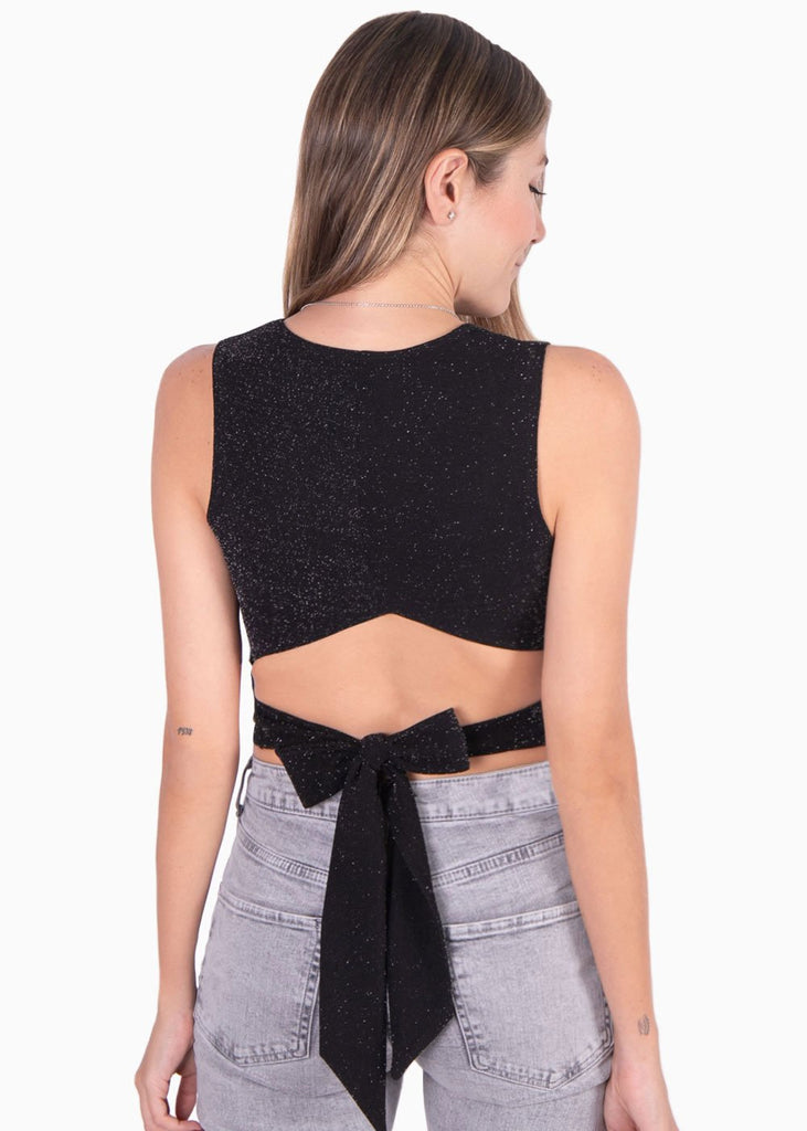 Crop top anudado en espalda para mujer - Flashy