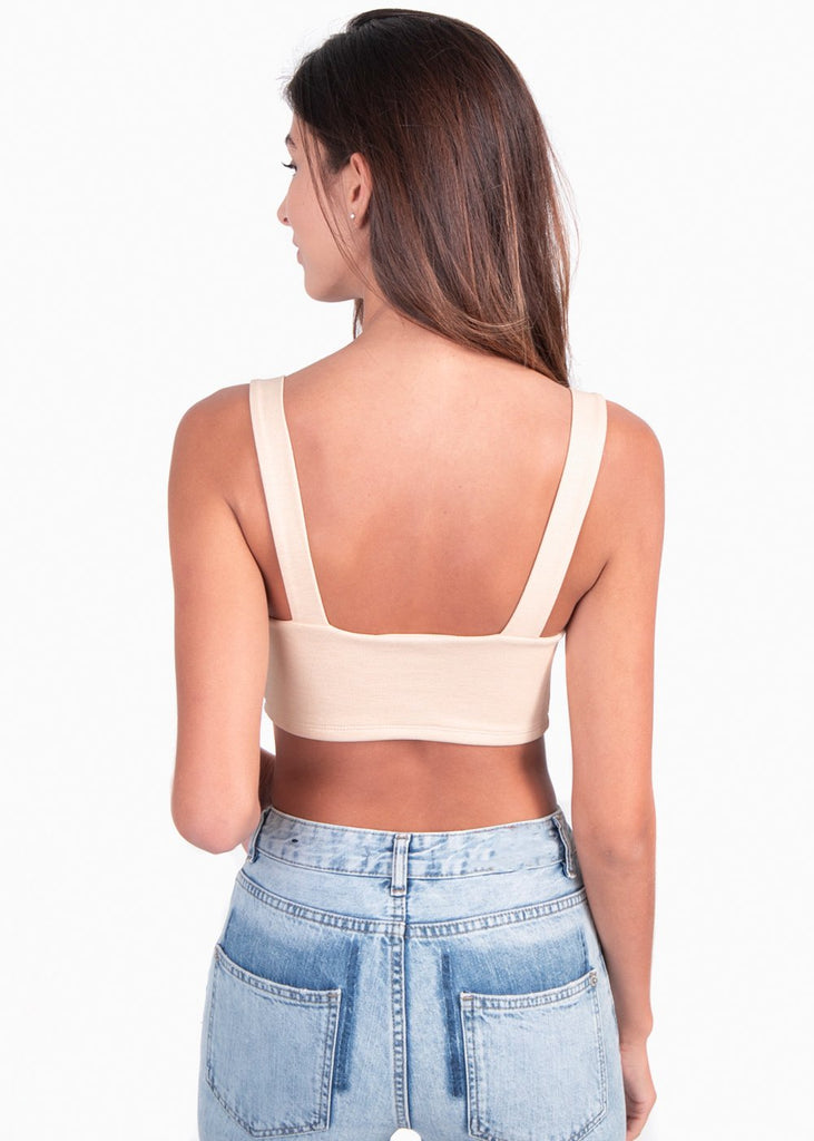 Crop top beige para mujer - Flashy