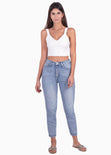 Crop top con anudado de organza en espalda para mujer - Flashy