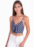 Crop top con anudado en escote para mujer - Flashy
