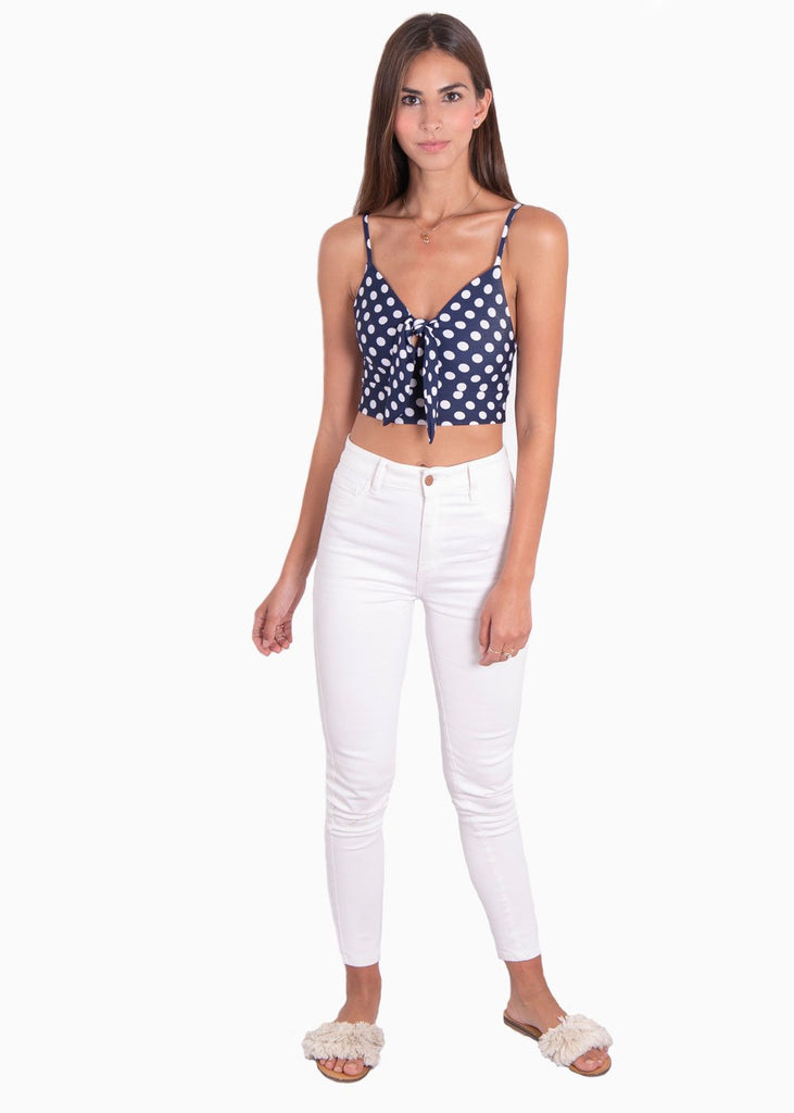 Crop top con anudado en escote para mujer - Flashy