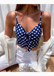 Crop top con anudado en escote para mujer - Flashy