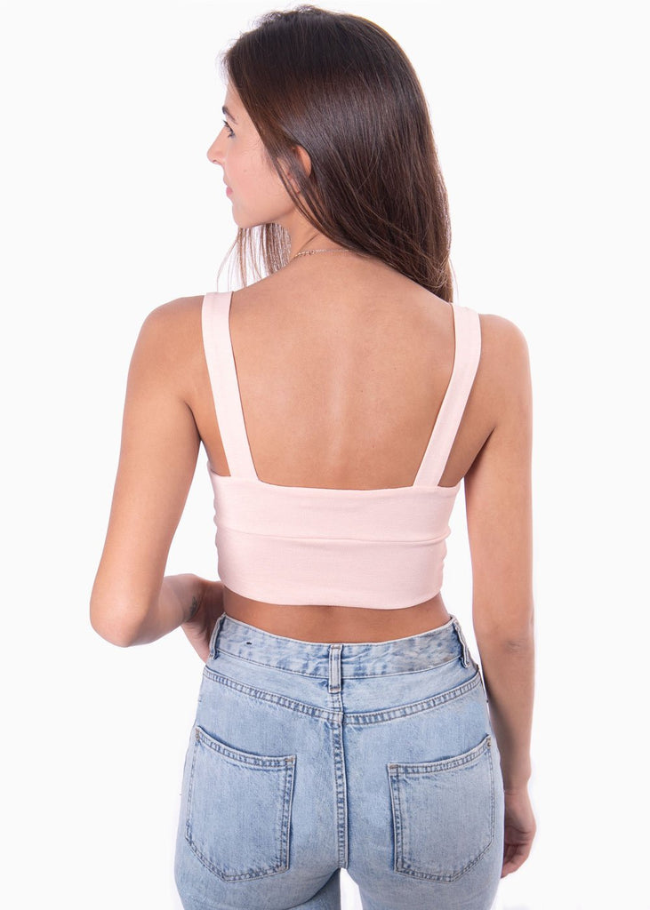 Crop top con anudado en escote para mujer - Flashy