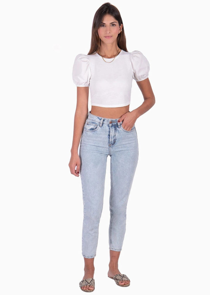 Crop top con anudados en espalda color blanco para mujer - Flashy