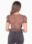 Crop top con escote cuadrado y recogidos para mujer - Flashy