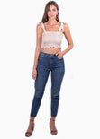 Crop top con recogido y anudados en tiras para mujer - Flashy